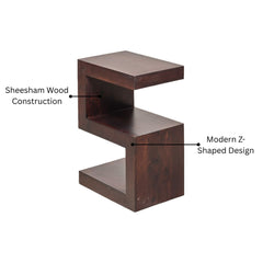 Henry Sheesham Wood Z-Shaped Side Table