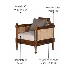 Amer Sofa Single Seater – A Colonial Charm in Solid Wood