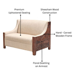 Savitri Sheesham Wood 2 Seater Sofa