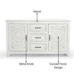Carved Lace Solid Wood Sideboard