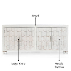 Alabaster Mosaic 4 Door Sideboard