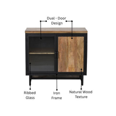 Bartram Mango Wood & Iron Cabinet