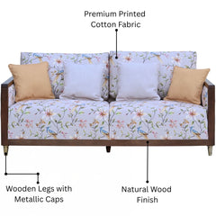 HC Three Seater Sofa – Elegant Printed Upholstery