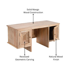 Patwin Carved Mango Wood Writing Desk