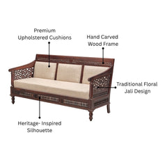 Lata 3 Seater Sheesham Wood Sofa
