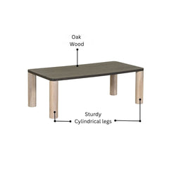 Oak Wood Coffee Table with Black Top
