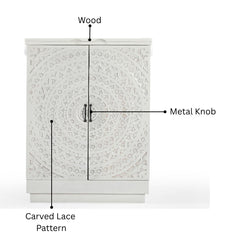 Carved Lace Jabot Bar Cabinet