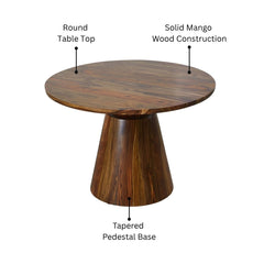 Nandin Mango Wood Pedestal Dining Table