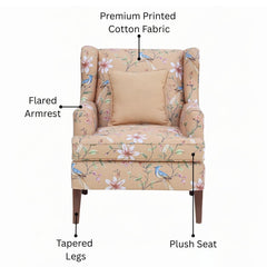 HC Single Seater Sofa – Floral Upholstery Armchair