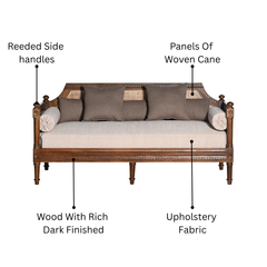 Amer Sofa Three Seater – A Colonial Charm in Solid Wood