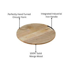 Cambridge Large Round Solid Mango Wood Cutting Board
