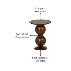 Modern Sculptural Wooden End Table