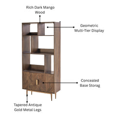 Edra  Dark Mango Wood Storage Bookcase