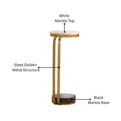 Chic Marble Accent End Table