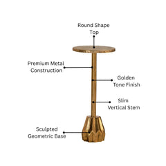 Ornate Gold Finish Metal End Table