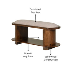 Wooden Shoe Rack with Cushion Seat