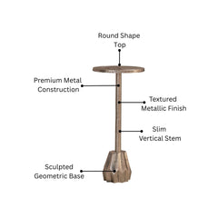 Industrial Style Metal Accent End Table