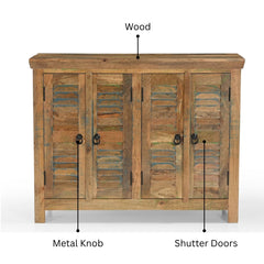 Guru 4-Door Solid Wood Shutter Sideboard
