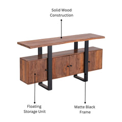 Modern Industrial Sheesham Wood Media Unit