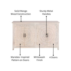 Carved Lace 4-Door Sideboard