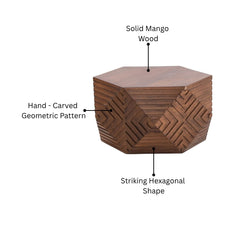 Perrin Geometric Mango Wood Coffee Table