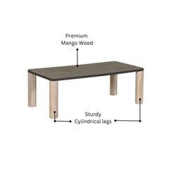 Oak Wood Coffee Table with Black Top