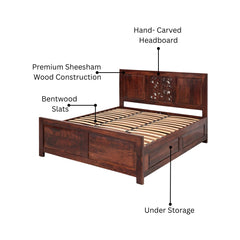 Tatva Sheesham Wood Bed