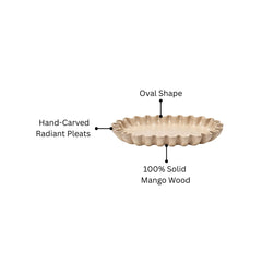 Hand-Carved Sunburst Mango Wood Tray - Large