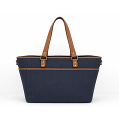 The Cobalt Coast Leather-Trimmed Everyday Tote