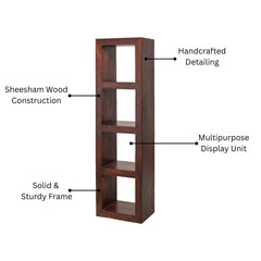 Kamdhenu Sheesham Wood 4-Hole Open Bookcase