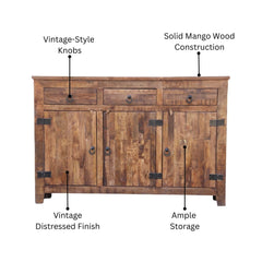 Good Earth Vintage Mango Wood Sideboard