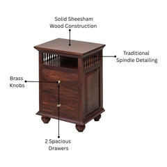 Aruna Carved Spindle Night Stand
