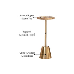 Luxora Metal End Table with Agate Stone Top
