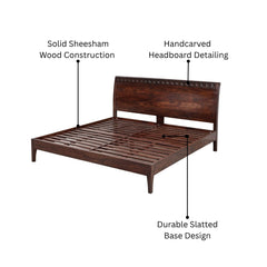 Anasuya Hand-Carved Sheesham Wood Bed