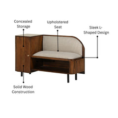 Wooden Shoe Rack with Cushioned Seat & Back