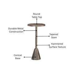 Rustic-Industrial Round Metal End Table