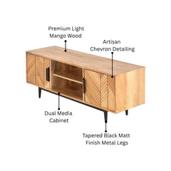 Edra Light Mango Wood Wide TV Unit