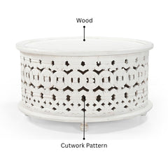 Marguerite Hand-Carved Round Coffee Table