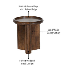Paulsynn Solid Wood Side Table