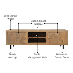 Kristian Mango Wood & Iron Plasma TV Unit
