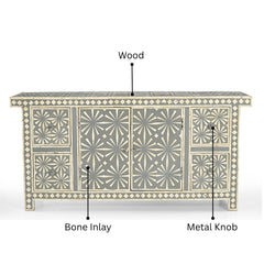Kresley Bone Inlay Credenza Sideboard