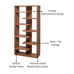 Live Edge Sheesham Wood Designer Book Rack