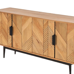 Edra Light Mango Wood 4-Door Sideboard