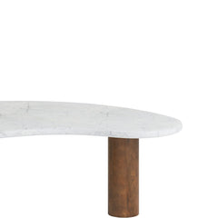 Modern Marble Top Coffee Table with Wooden Legs