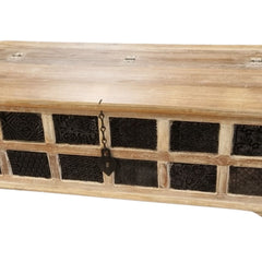 Guru Print Block Mango Wood Storage Trunk