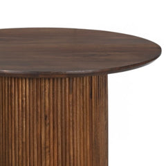 Karlen Wooden Round Table – Contemporary Fluted Base Design