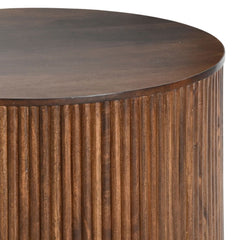 Fluted Solid Wood Round Coffee Table