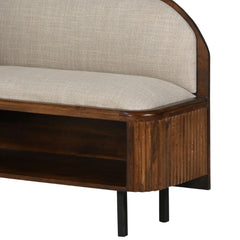 Wooden Shoe Rack with Cushioned Seat & Back