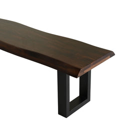 Sheesham Wood Dining Bench with Metal Legs