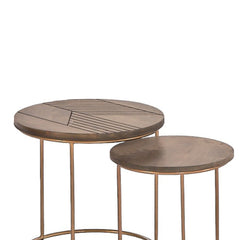 Edra Dark Mango Wood Nesting Side Tables